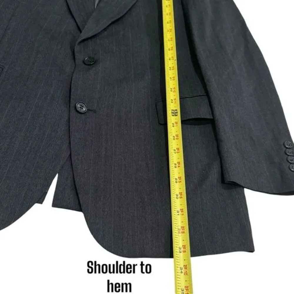 Nino Cerruti Grey Pin‎ Stripe Sport Coat Blazer Capsule Special Occasion M/L
